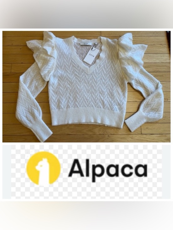 Joie Sweaters - Joie Alpaca White Chevron V-Neck Sweater New with Tags